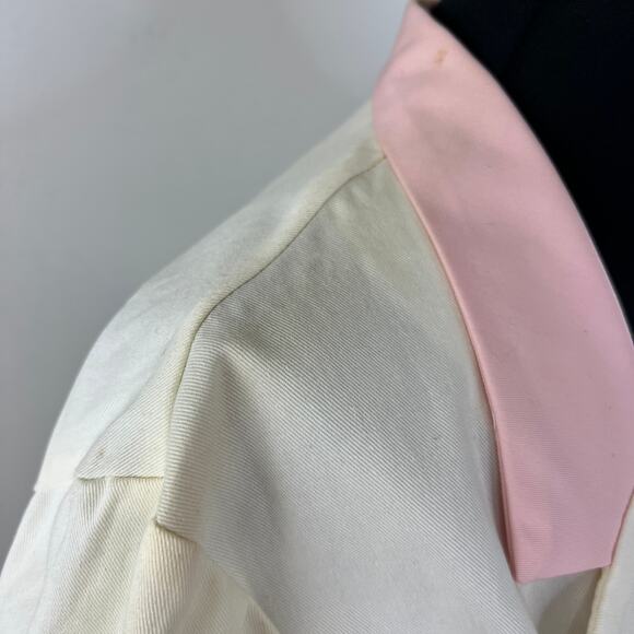 VINTAGE Frederick's of Hollywood Ivory Notched Lapel Cotton One Button Jacket 7 - Picture 7 of 10